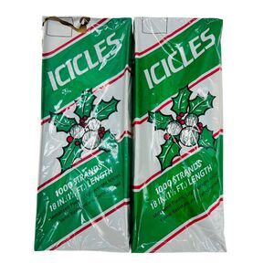 Vintage Christmas Tree Icicles Made In USA‎ 1000 Strand Silver Tinsel